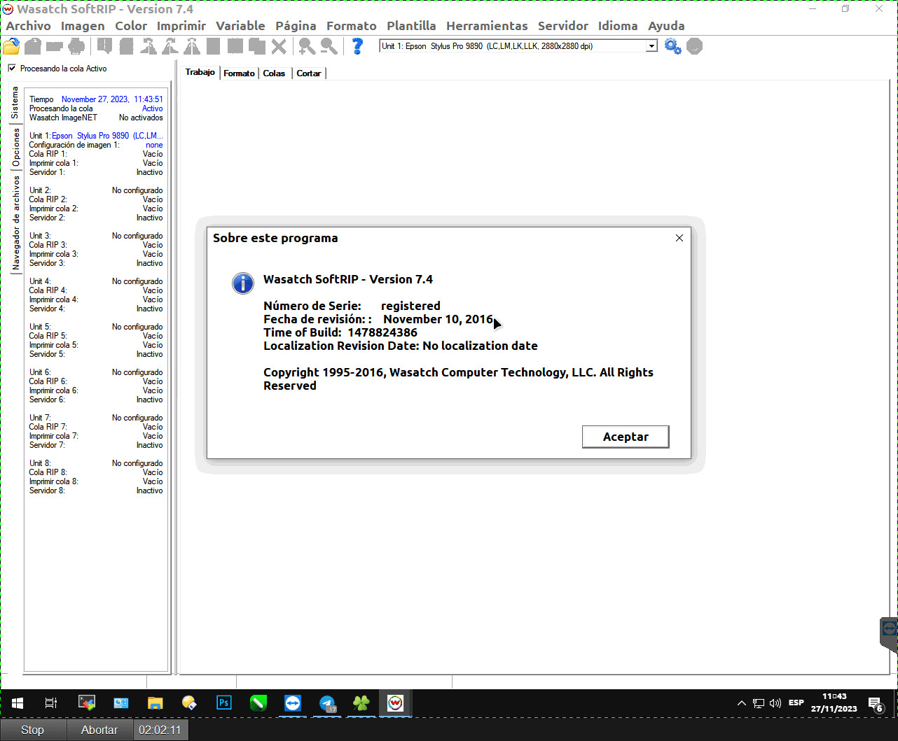 Wasatch SoftRIP v7.4 2 04 59