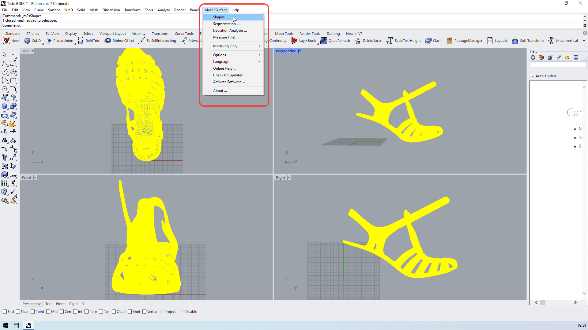 KVS Mesh2Surface 6.1.6 x64 for Rhino 6-7 5 05